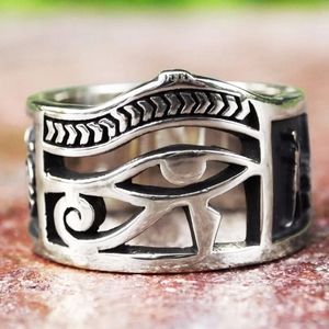 Eye Of Ra Silver Tone Ring Egyptian Ring Unisex For Men Or Women Multiple Sizes
